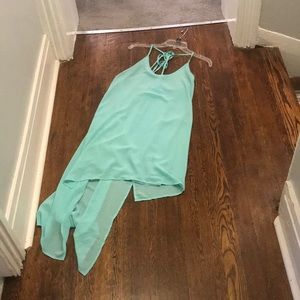 Gorgeous high low teal flowy dress